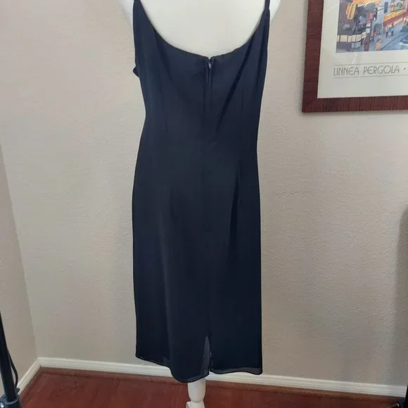 AFTER DARK Little Black Dress Sleeveless Skinny Strap SZ 16 - Picture 10 of 15